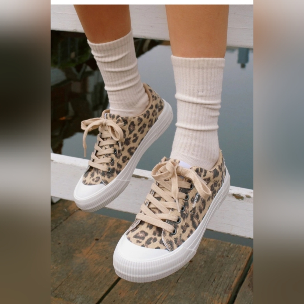 Rocket God Leopard Print Canvas‎ Sneakers